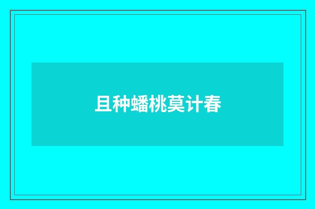 且种蟠桃莫计春