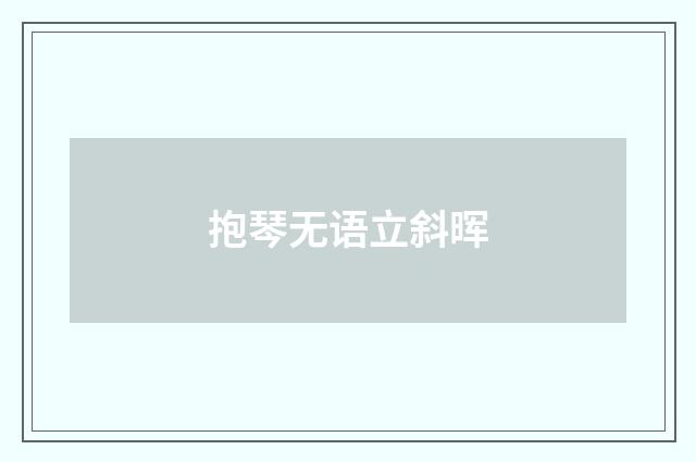 抱琴无语立斜晖