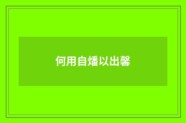 何用自燔以出馨