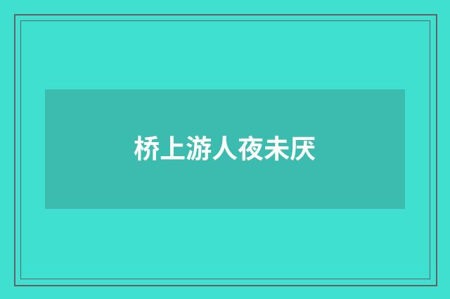 桥上游人夜未厌