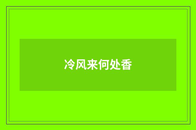 冷风来何处香