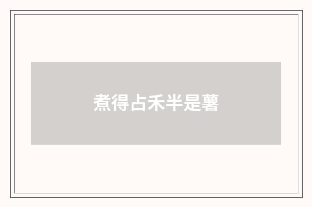 煮得占禾半是薯