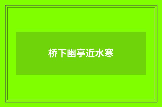 桥下幽亭近水寒