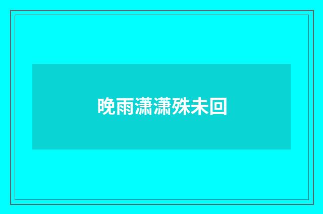 晚雨潇潇殊未回