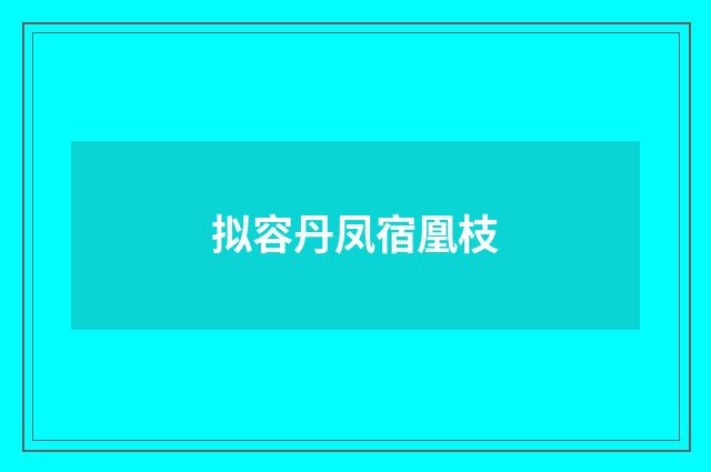 拟容丹凤宿凰枝