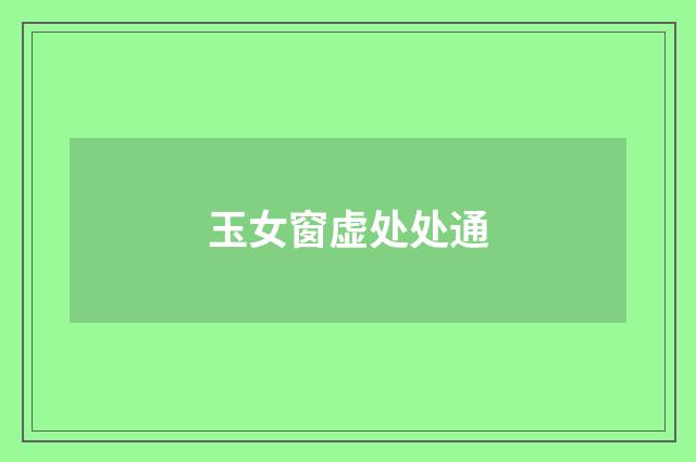 玉女窗虚处处通