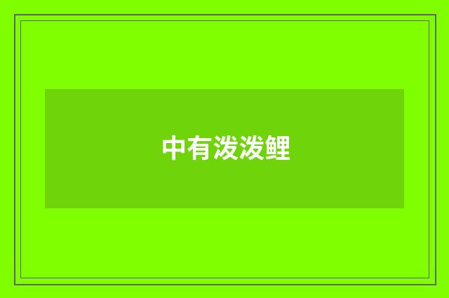 中有泼泼鲤