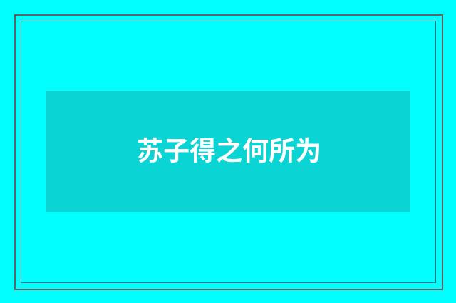 苏子得之何所为