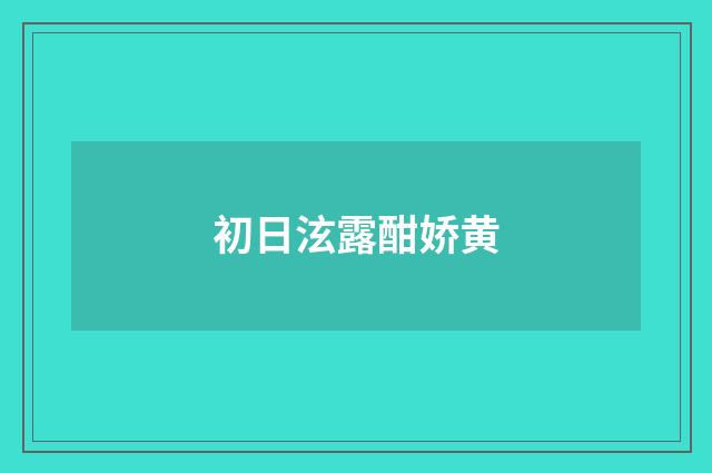 初日泫露酣娇黄