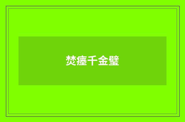 焚瘗千金璧