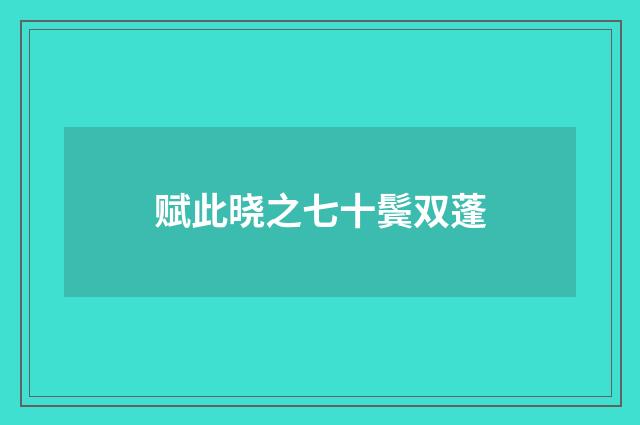 赋此晓之七十鬓双蓬
