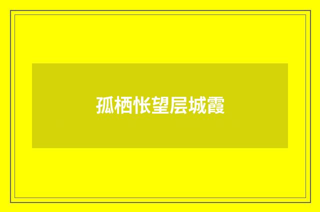 孤栖怅望层城霞