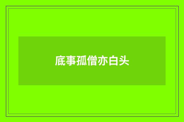 底事孤僧亦白头