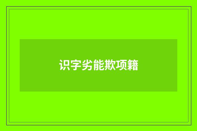 识字劣能欺项籍
