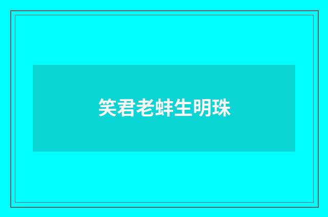 笑君老蚌生明珠
