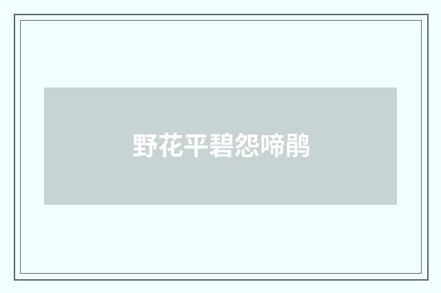 野花平碧怨啼鹃