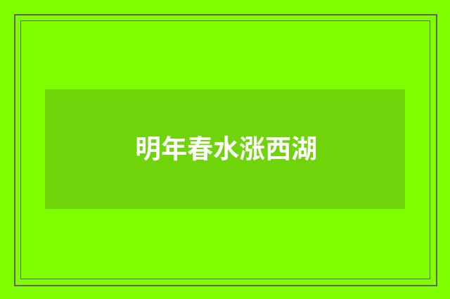 明年春水涨西湖