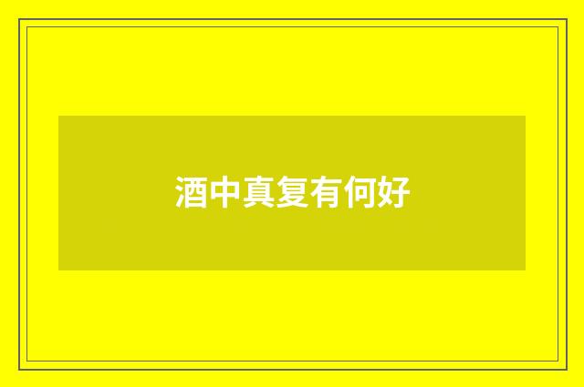 酒中真复有何好