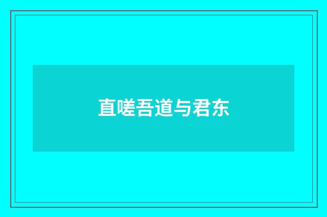 直嗟吾道与君东