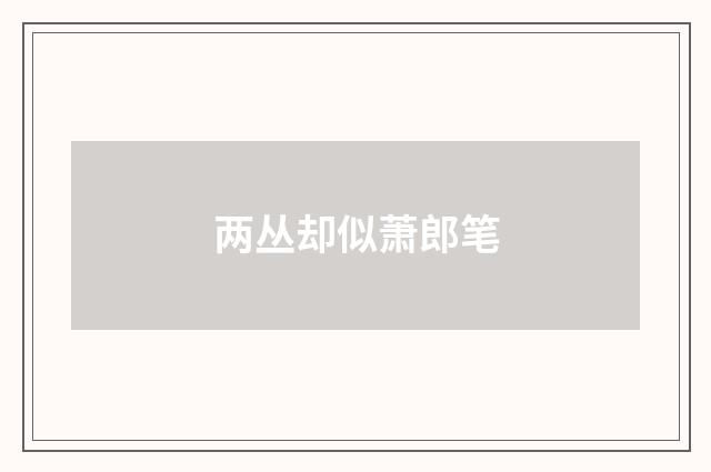 两丛却似萧郎笔