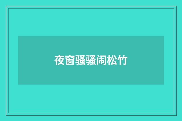 夜窗骚骚闹松竹