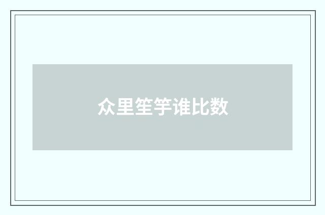 众里笙竽谁比数