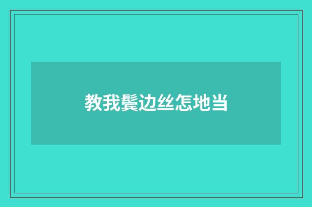 教我鬓边丝怎地当