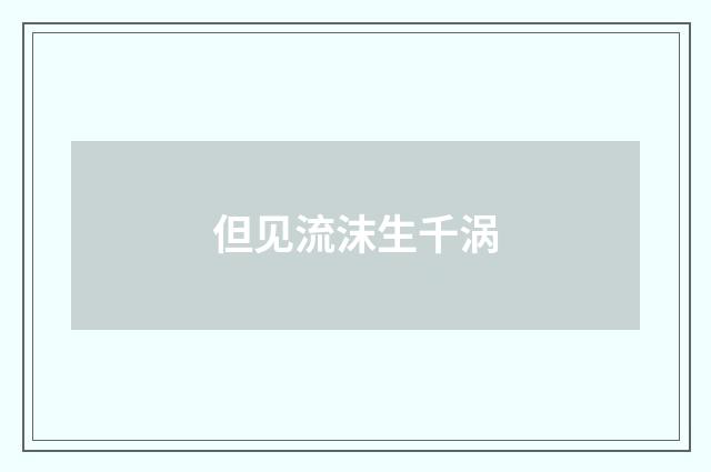 但见流沫生千涡