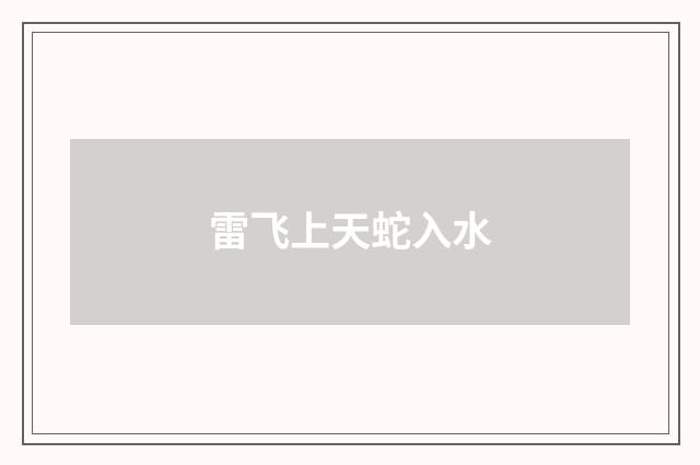 雷飞上天蛇入水