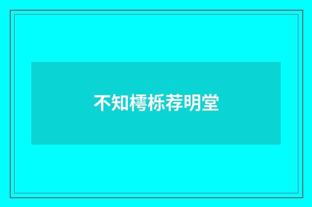 不知樗栎荐明堂