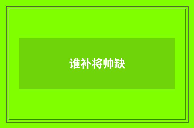 谁补将帅缺