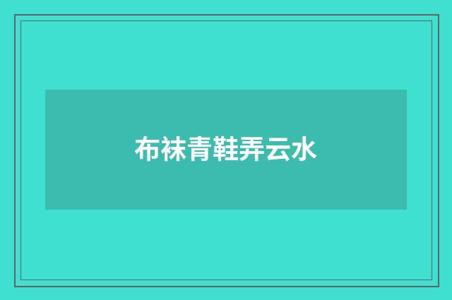 布袜青鞋弄云水