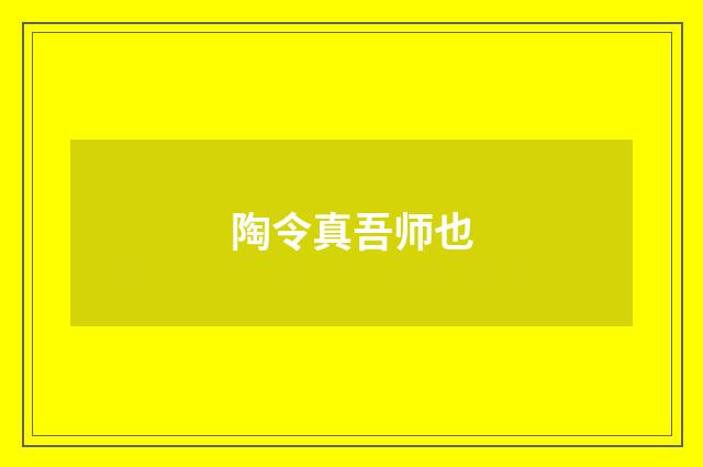 陶令真吾师也