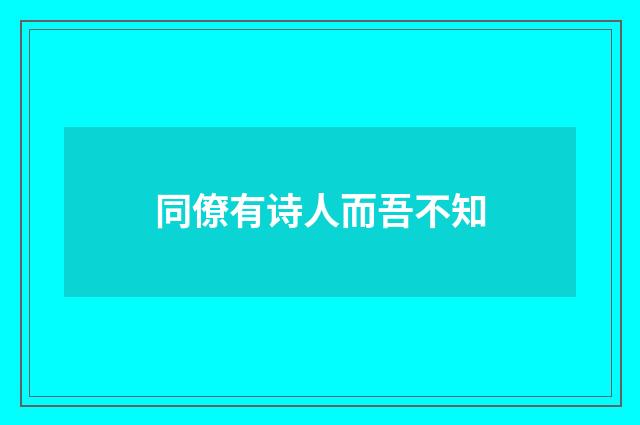 同僚有诗人而吾不知