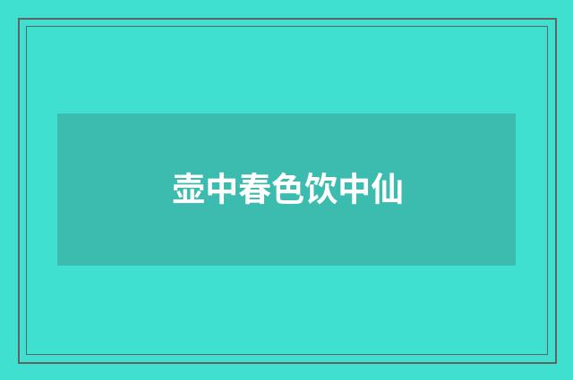 壶中春色饮中仙