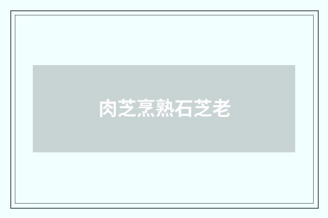 肉芝烹熟石芝老