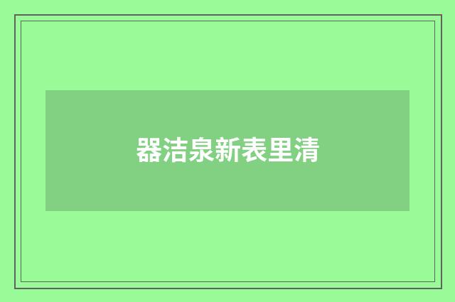 器洁泉新表里清