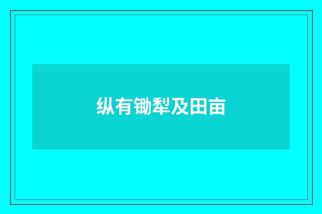 纵有锄犁及田亩