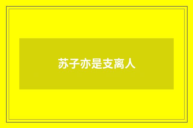 苏子亦是支离人