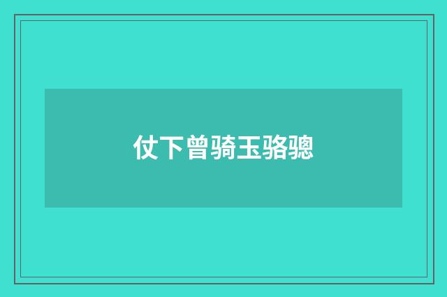 仗下曾骑玉骆骢