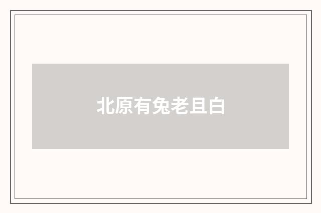 北原有兔老且白