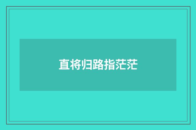 直将归路指茫茫