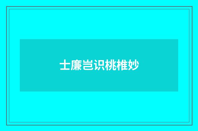 士廉岂识桃椎妙