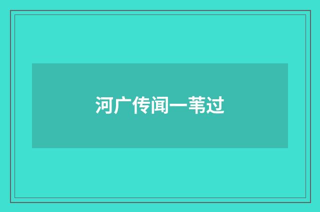 河广传闻一苇过