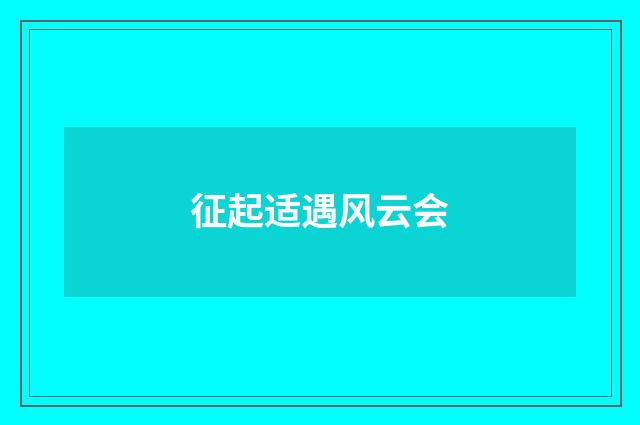征起适遇风云会