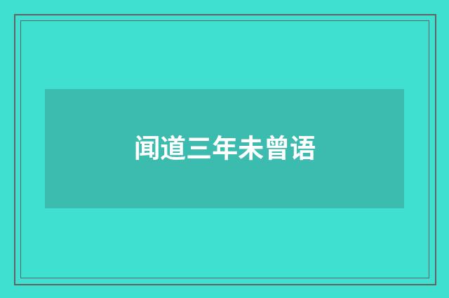 闻道三年未曾语