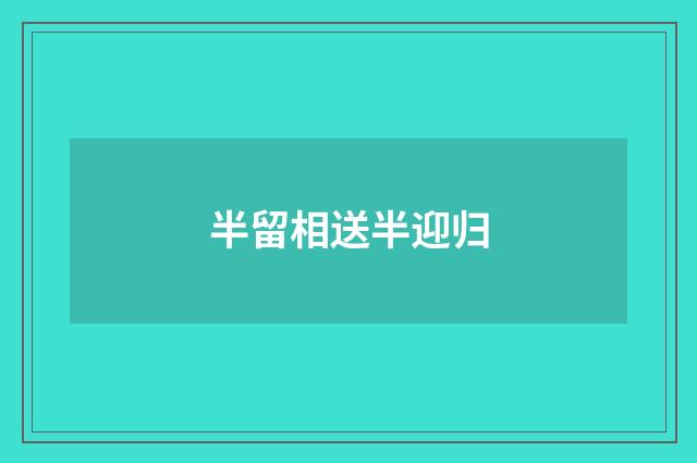 半留相送半迎归