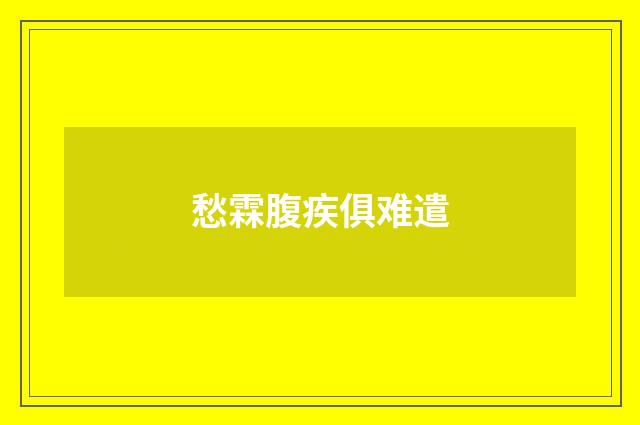 愁霖腹疾俱难遣