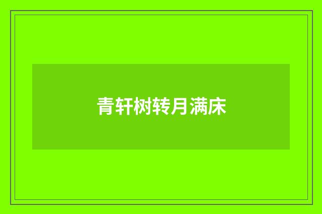 青轩树转月满床
