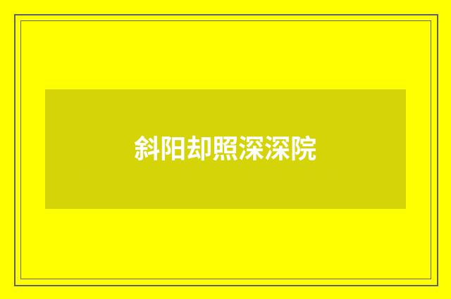 斜阳却照深深院